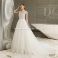 Latest 3D Flowers Flowing Lace Tulle Bridal flowing wedding dress